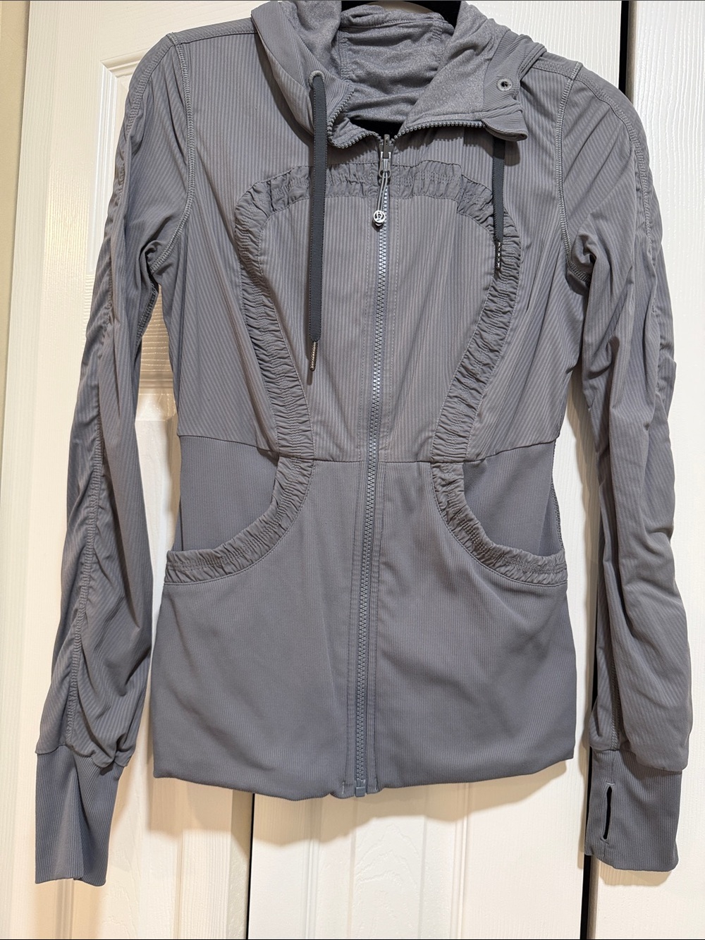 lululemon athletica Gray Hooded Bomber Jacket